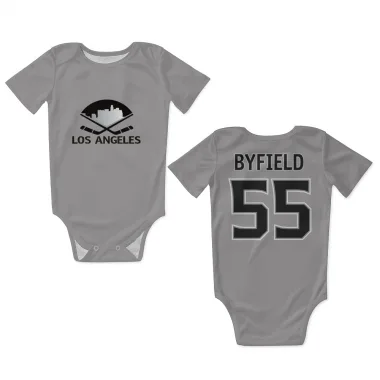 Gray Los Angeles Kings Quinton Byfield   Newborn & Infant Bodysuit